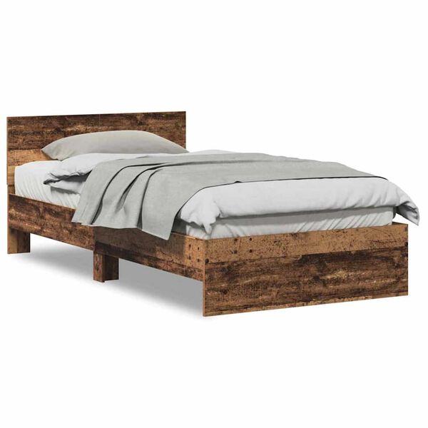 vidaXL Κρεβάτι με Κεφαλάρι Παλιό Ξύλο 100 x 200 cm Επεξεργασμένο ξύλο