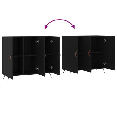 vidaXL Ντουλάπι Μαύρο 90 x 34 x 80 εκ. από Επεξεργασμένο Ξύλο