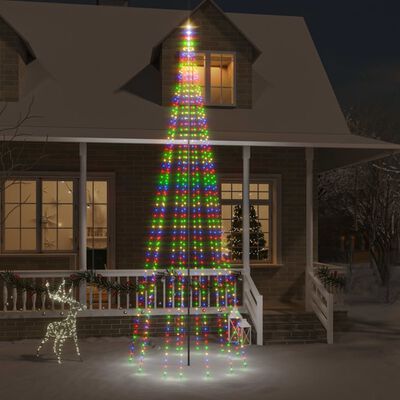 vidaXL Χριστουγεν. Δέντρο για Ιστό Σημαίας 732 LED Πολύχρωμο 500 εκ.