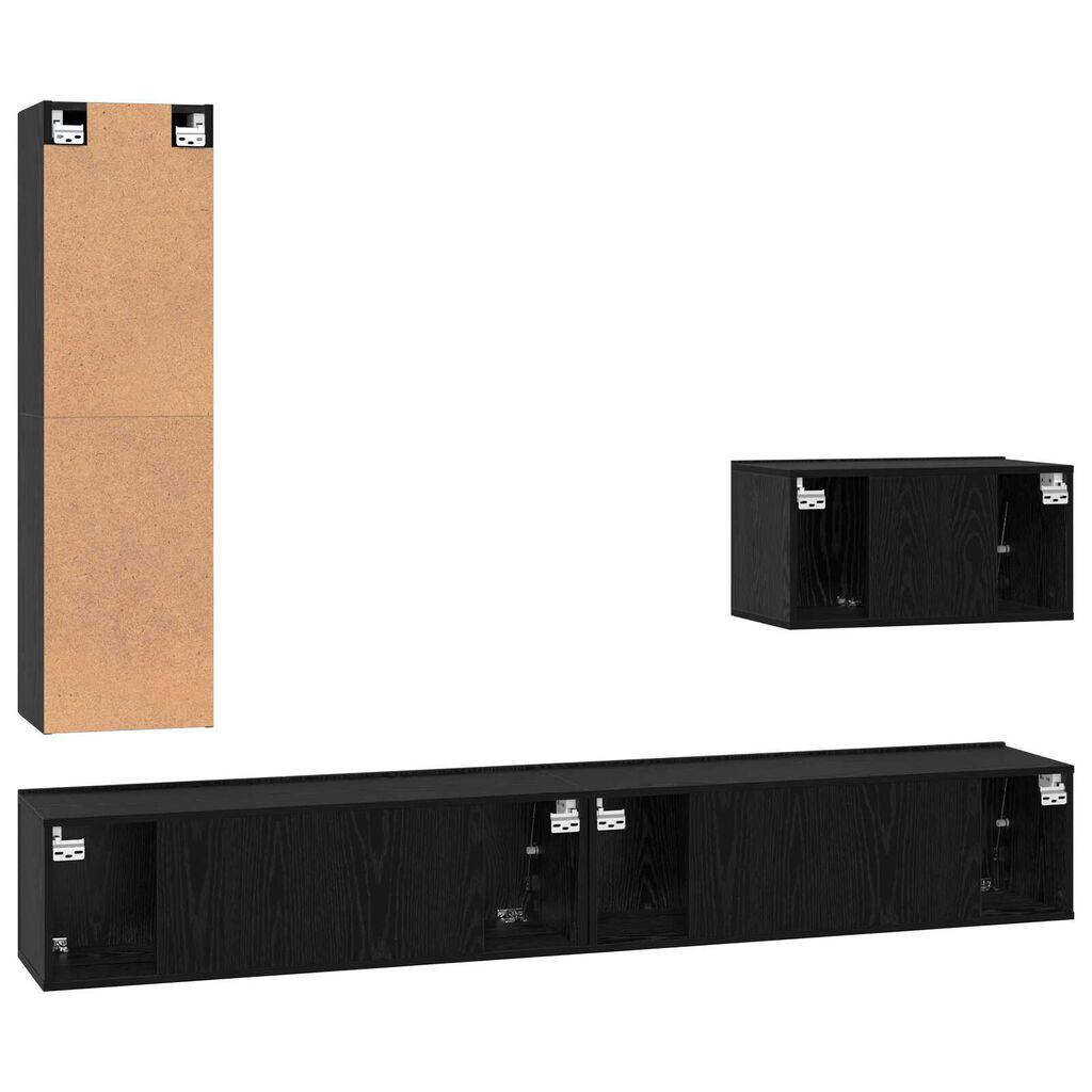vidaXL Σετ επίπλου τηλεόρασης 4 pcs Μαύρη Δρυς 30.5 x 30 x 110 εκ.