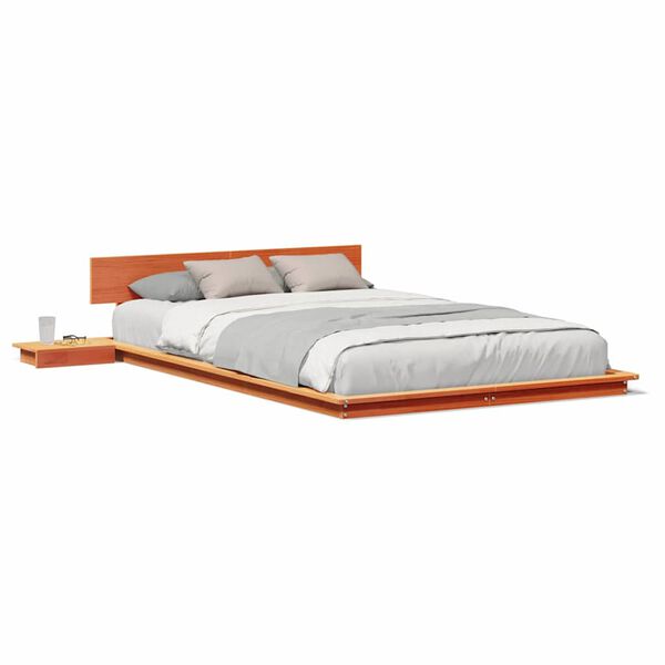 vidaXL Σκελετός Κρεβατιού Καφέ 140 x 190 cm ξύλο