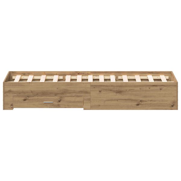 vidaXL Κρεβάτι με Συρτάρια Artisan Oak 135x190 cm Κατασκευασμένη Ξυλεία