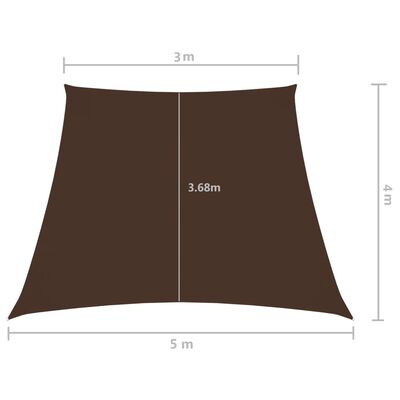 vidaXL Πανί Σκίασης Τρίγωνο Καφέ 3/5x4 μ. από Ύφασμα Oxford
