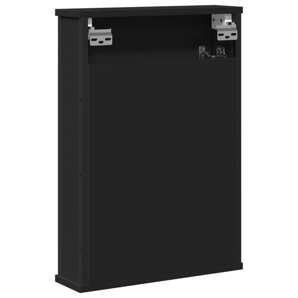 vidaXL Καθρέφτης Μπάνιου με Ντουλάπι Μαύρος 42x12x60 εκ. Επεξ. Ξύλο