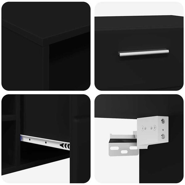 vidaXL Ντουλάπι TV με ράφι Μαύρο 100.5 x 39 x 30 εκ Επεξεργασμένο ξύλο
