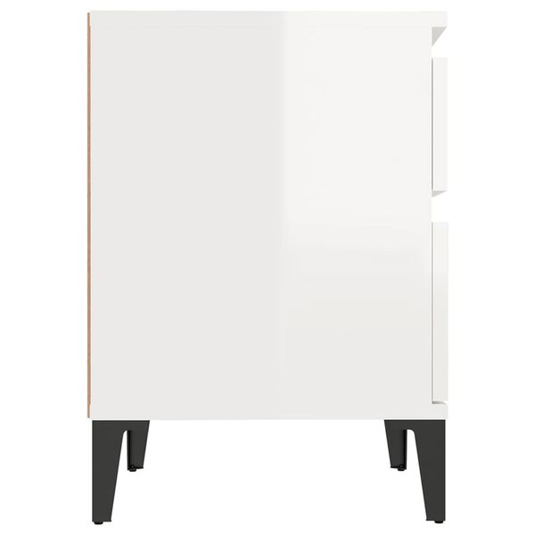 vidaXL Κομοδίνα Γυαλιστερό Λευκό 40x35x50 εκ.