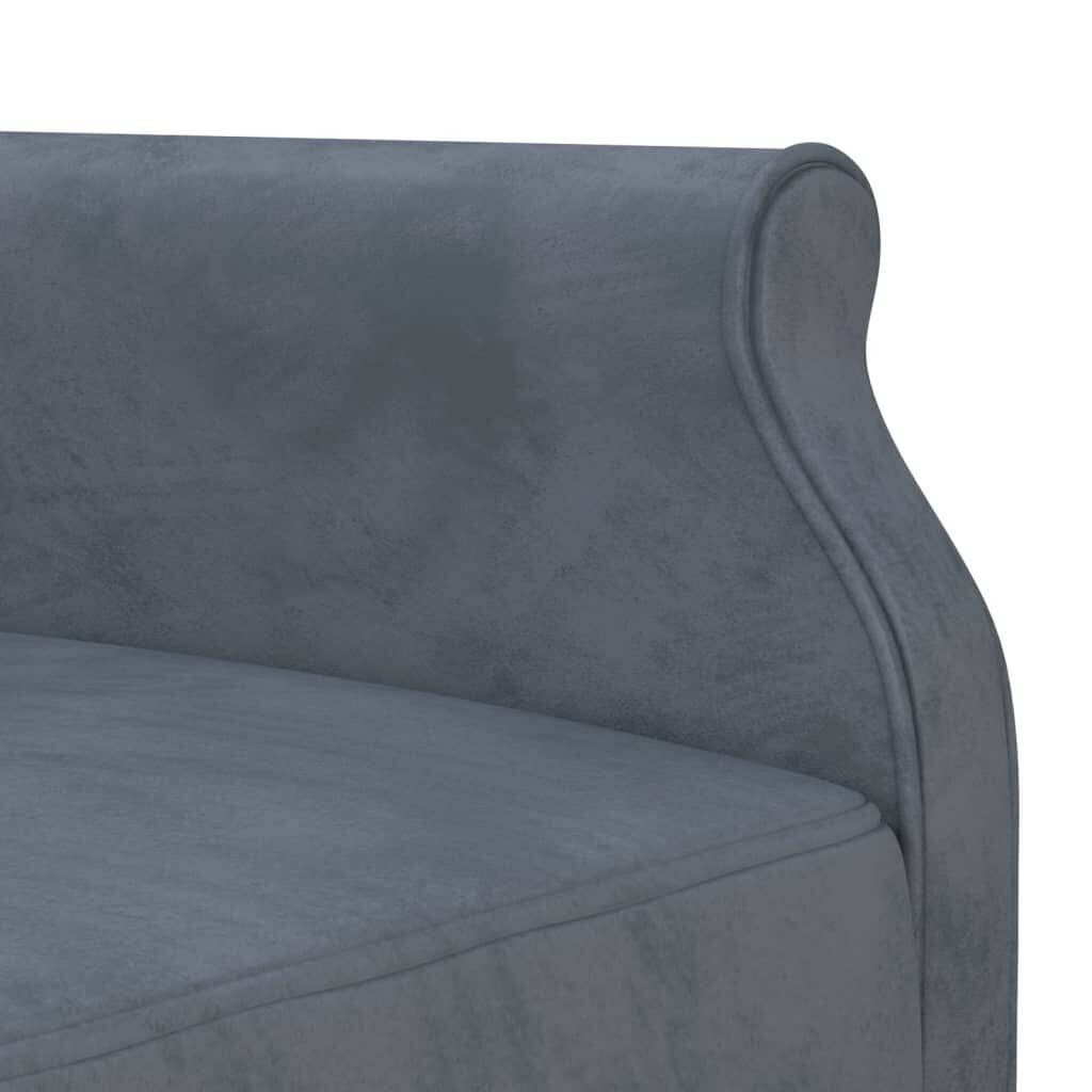 vidaXL Καναπές Κρεβάτι Γωνιακός Σκ. Γκρι 271 x 140 x 70 εκ. Βελούδινος