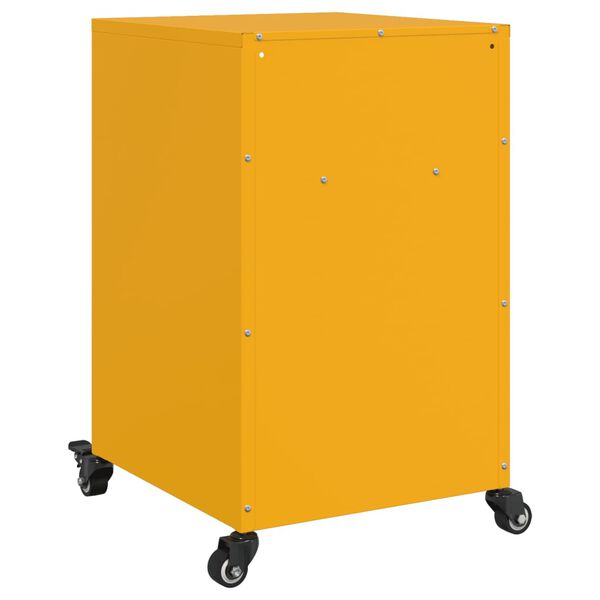 vidaXL Κομοδίνα 2 τεμ. Μουσταρδί 36x39x59 εκ. από Χάλυβα