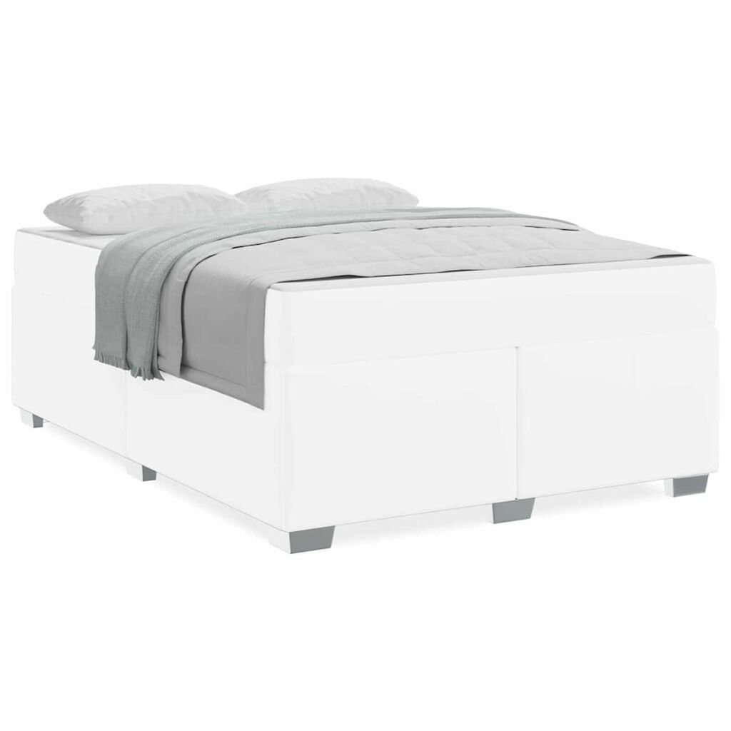vidaXL Σκελετός Κρεβατιού Λευκό 140 x 200 cm Τεχνητό δέρμα