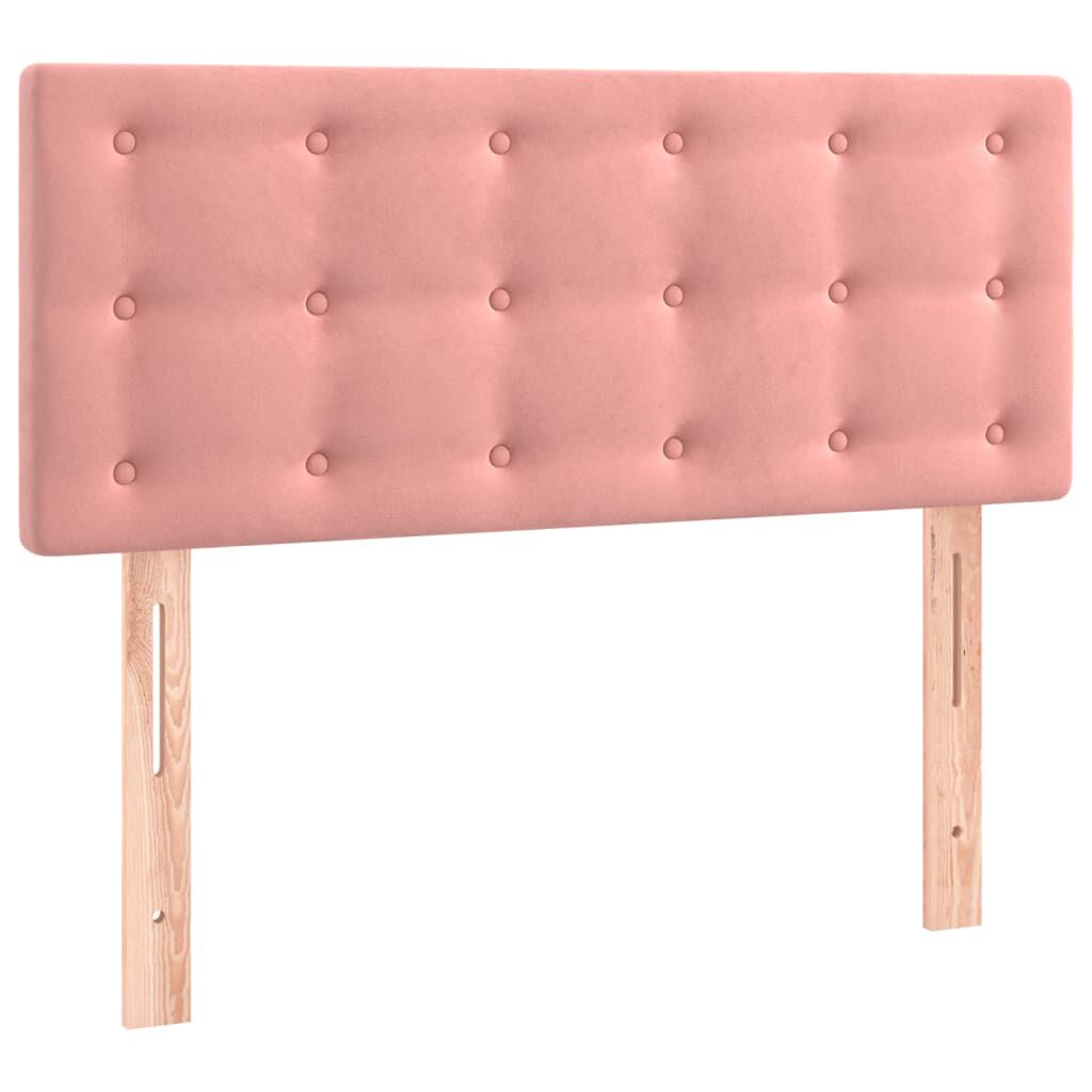 vidaXL Κρεβάτι Boxspring με Στρώμα Ροζ 90x190 εκ. Βελούδινο