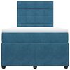 vidaXL Κρεβάτι Boxspring με Στρώμα Μπλε 120x200 εκ. Βελούδινο