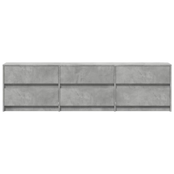 vidaXL Έπιπλο Τηλεόρασης με LED Γκρι Σκυρ. 180x34x50 εκ. Επεξ. Ξύλο