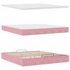 vidaXL Οθωμανικό κρεβάτι με στρώμα ροζ 160x200cm Βελούδο