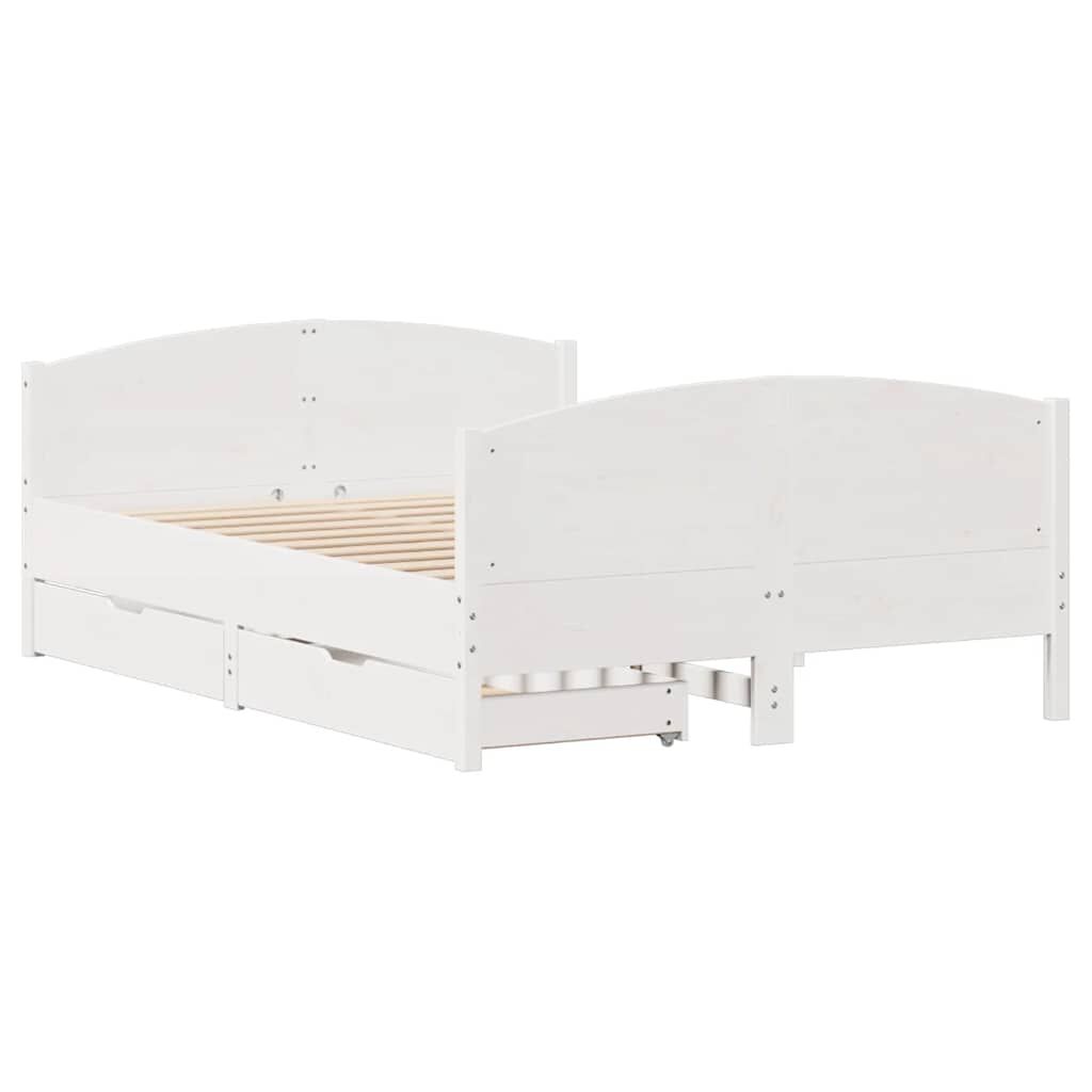 vidaXL Σκελετός Κρεβ. Χωρίς Στρώμα Λευκό 120x200 εκ Μασίφ Πεύκο