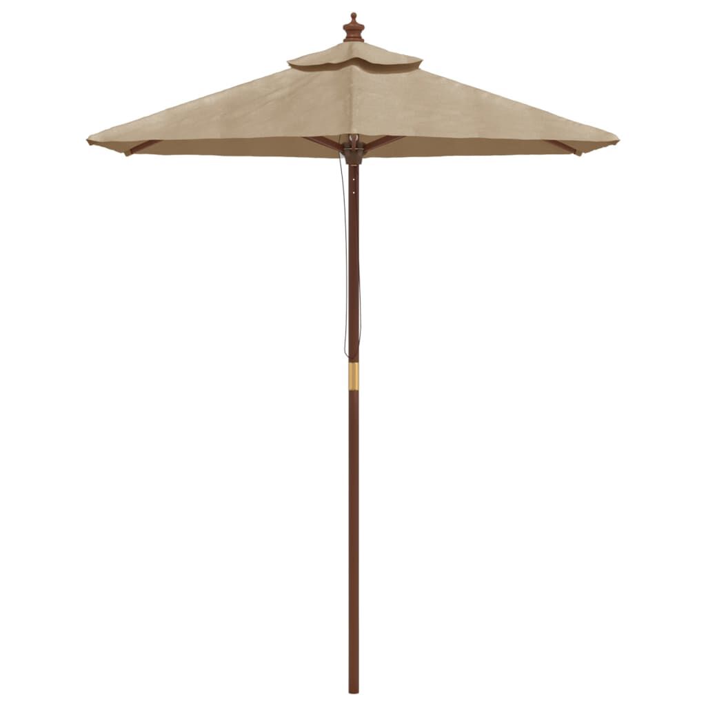 vidaXL Ομπρέλα Κήπου με Ξύλινο Ιστό Taupe 196x231 εκ.