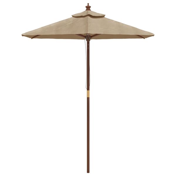 vidaXL Ομπρέλα Κήπου με Ξύλινο Ιστό Taupe 196x231 εκ.
