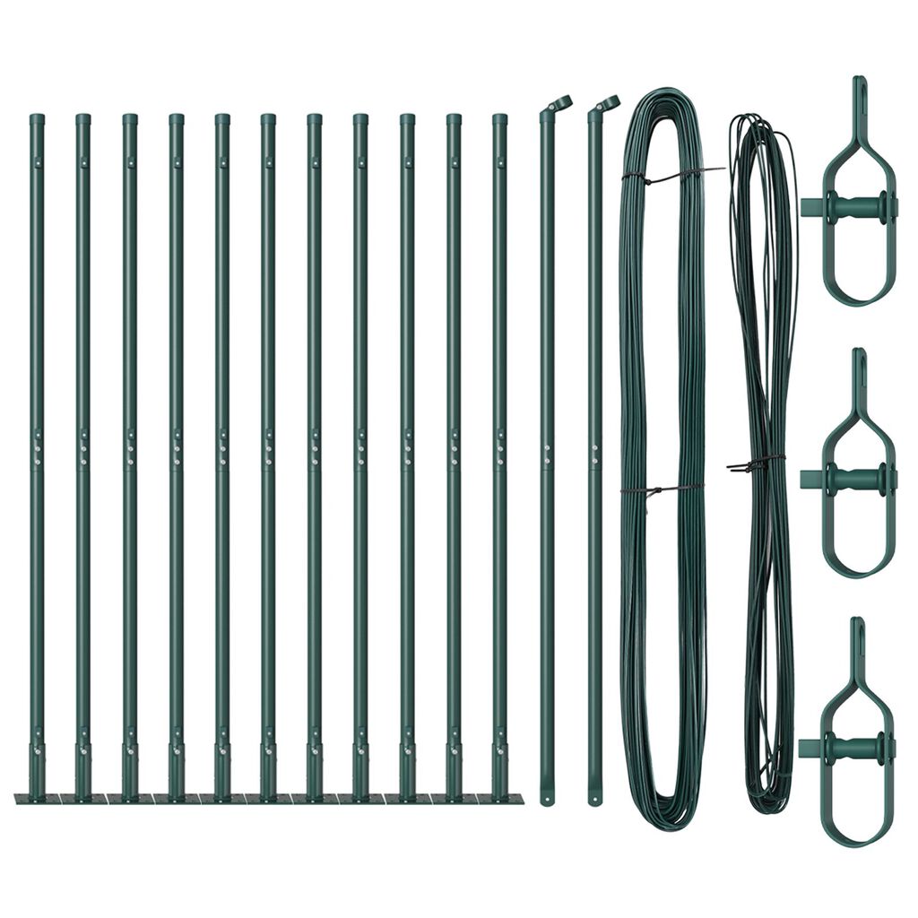 vidaXL Στερεά Κολωνακια με Βάσεις 13 τμχ Ø32mm 68,5cm Γαλβανισμένο Ατσάλι
