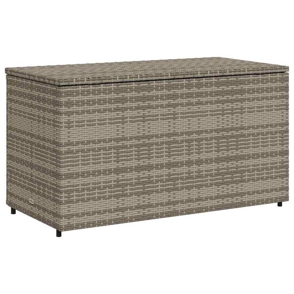 vidaXL Ντουλάπι Αποθήκευσης Κήπου Γκρι 110x55,5x60,5 εκ. Συνθ. Ρατάν