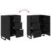 vidaXL Highboard με συρτάρι 2 pcs Μαύρη Οξυά Σύνθετο Ξύλο και Γυαλί
