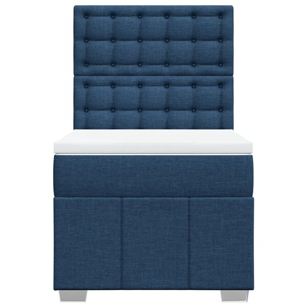 vidaXL Κρεβάτι Boxspring με Στρώμα Μπλε 80x200 εκ. Υφασμάτινο