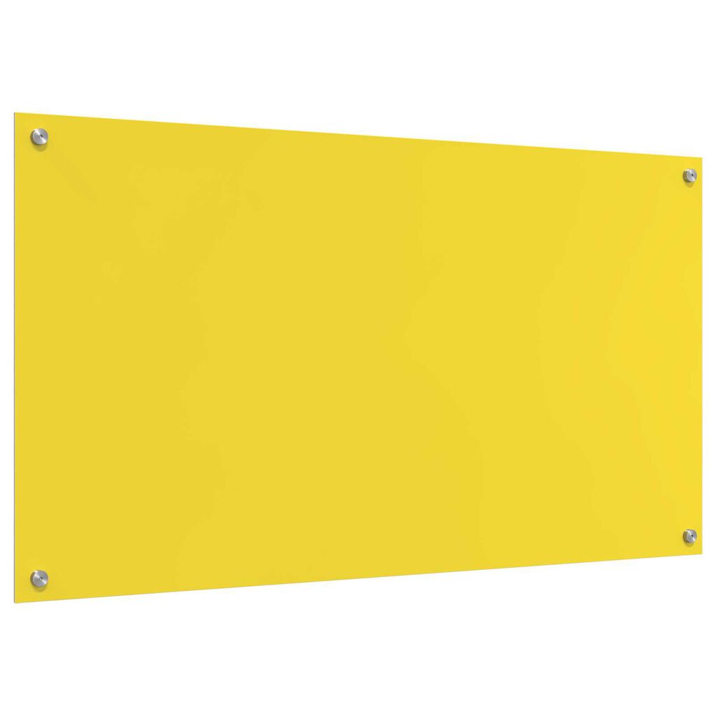 vidaXL Πλαίσιο Κουζίνας Κίτρινο 110x60x0,6 εκ Γυαλί Θερμαινόμενο