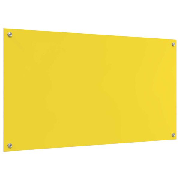 vidaXL Πλαίσιο Κουζίνας Κίτρινο 110x60x0,6 εκ Γυαλί Θερμαινόμενο