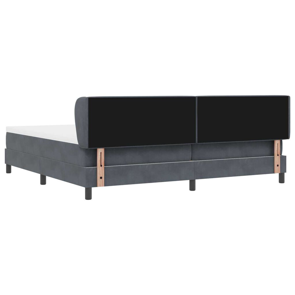 vidaXL Κρεβάτι Box Spring με Στρώμα Σκούρο Γκρι 200x200 cm Βελούδο