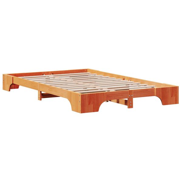 vidaXL Κρεβάτι Κερωμένο καφέ Ξύλο 120 x 200 cm Καφέ Κρεβάτι Ορθογώνιο