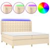 vidaXL &Kappa;&rho;&epsilon;&beta;ά&tau;&iota; Boxspring &mu;&epsilon; &Sigma;&tau;&rho;ώ&mu;&alpha; & LED &Kappa;&rho;&epsilon;&mu; 200x200 &epsilon;&kappa;. &Upsilon;&phi;&alpha;&sigma;&mu;ά&tau;&iota;&nu;&omicron;