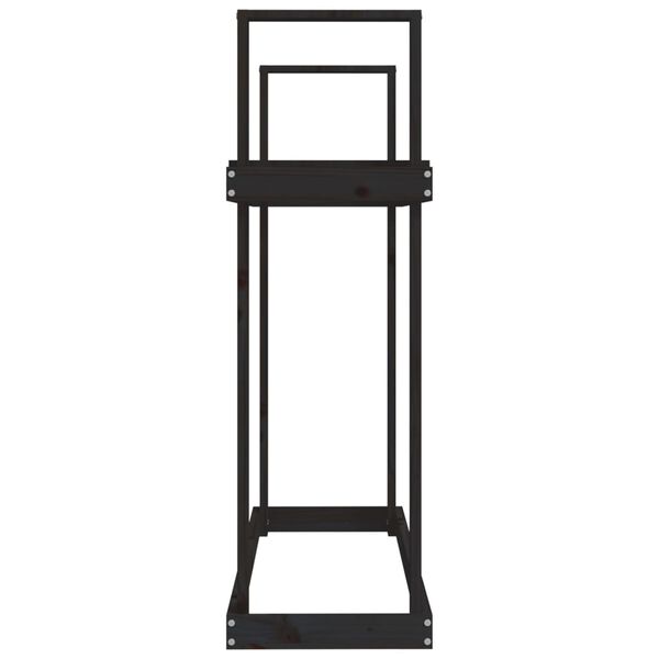 vidaXL Ραφιέρα Καυσόξυλων Μαύρο 110x35x108,5 εκ. από Μασίφ Ξύλο Πεύκου