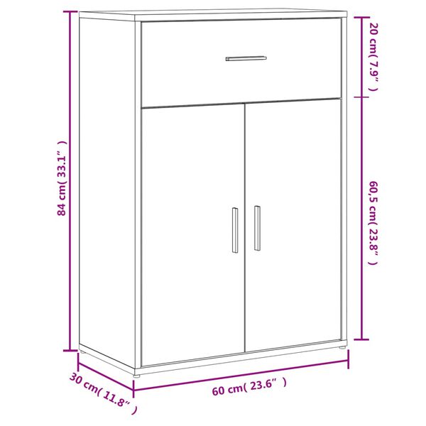 vidaXL Βοηθητικά Ντουλάπια 2 τεμ. Λευκό 60x30x84 εκ. Επεξεργ. Ξύλο