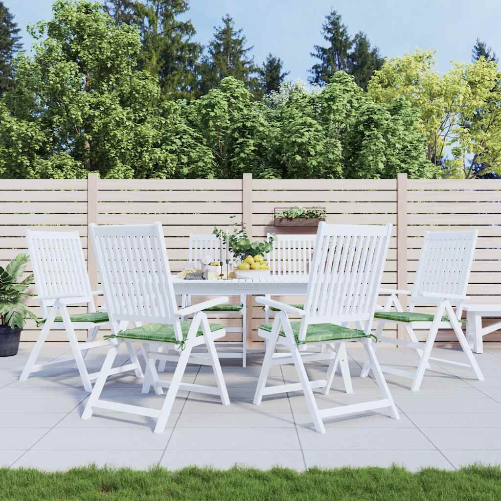 vidaXL Μαξιλάρια Καρέκλας 6 τεμ. Σχέδιο Φύλλων 40x40x4 εκ. Υφασμάτινα