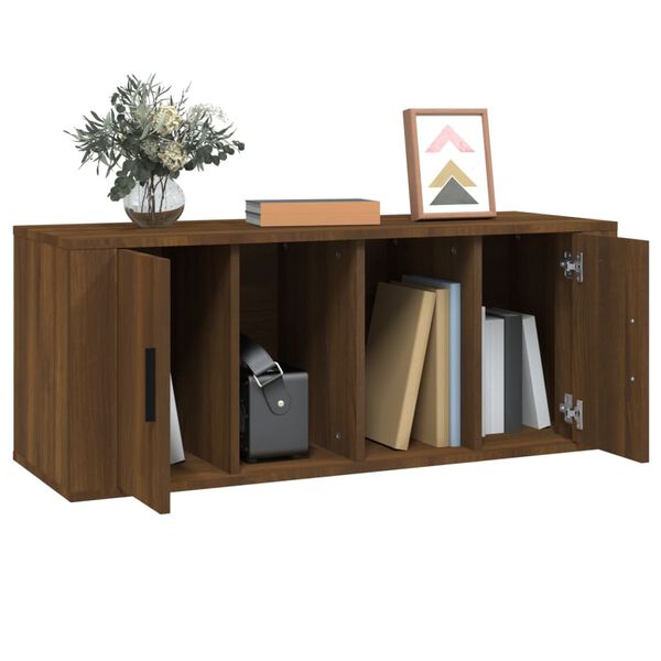 vidaXL Έπιπλο Τηλεόρασης Καφέ Δρυς 100x35x40 εκ. Επεξεργασμένο Ξύλο