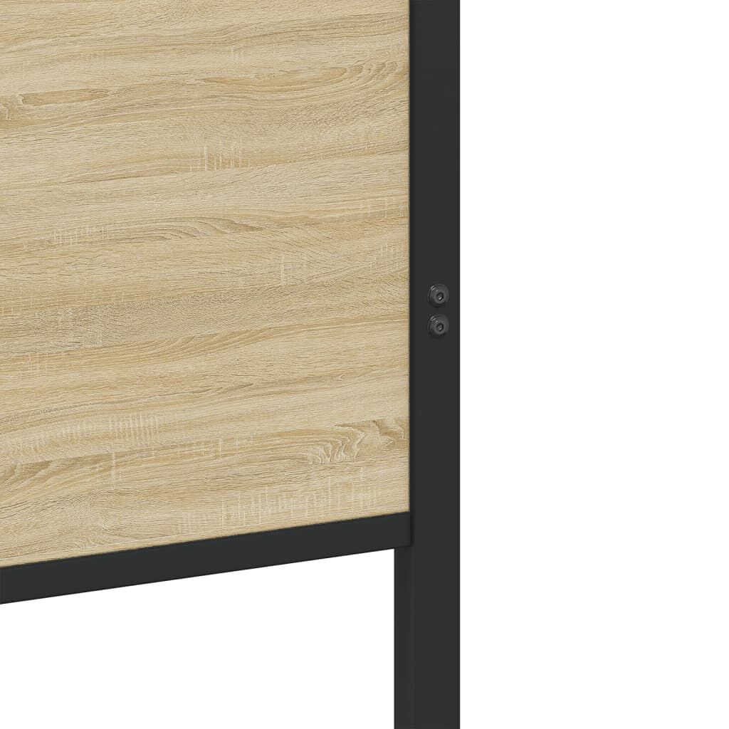 vidaXL Σκελετός Κρεβ. Χωρίς Στρώμα Sonoma Δρυς 140x190 εκ. Μεταλλικό