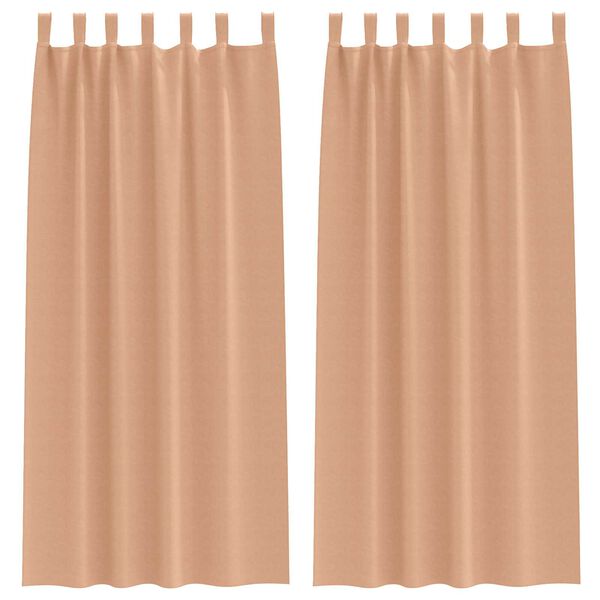 vidaXL Κουρτίνες 2 pcs Ανοιχτό καφέ 245 x 140 εκ. Πολυεστέρας