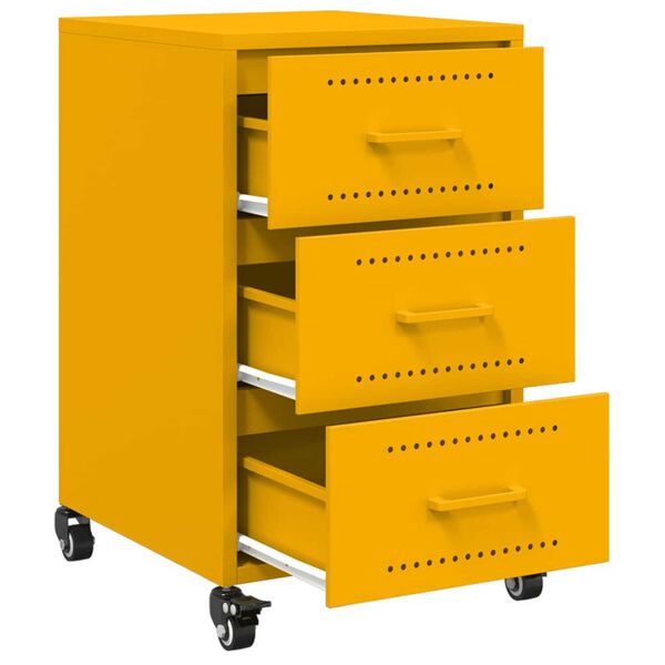 vidaXL Κομοδίνο Μουσταρδί 36x39x59 εκ. από Χάλυβα