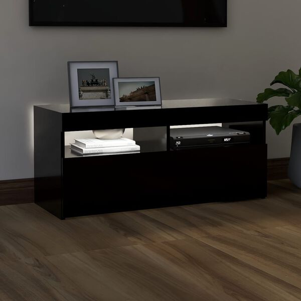vidaXL Έπιπλο Τηλεόρασης με LED Μαύρο 90 x 35 x 40 εκ.