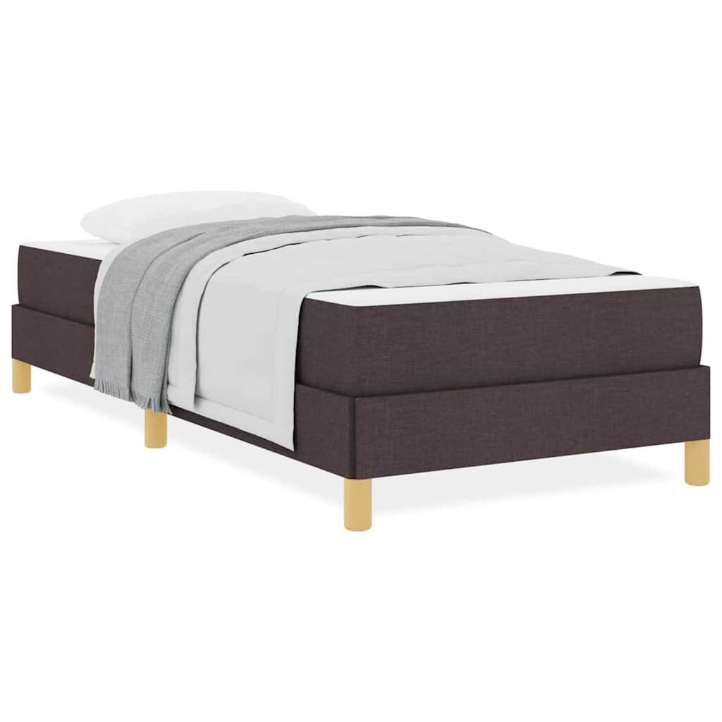vidaXL Κρεβάτι με ελατήρια Καφέ 90 x 200 cm Ύφασμα, Επεξεργασμένο Ξύλο
