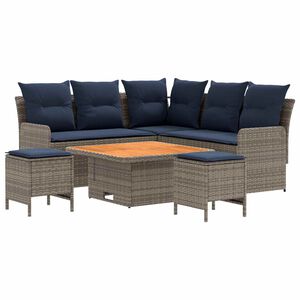 vidaXL &Sigma;ύ&nu;&omicron;&lambda;&alpha; &epsilon;&pi;ί&pi;&lambda;&omega;&nu; &mu;&epsilon; &mu;&alpha;&xi;&iota;&lambda;ά&rho;&iota; 6 pcs &Gamma;&kappa;&rho;&iota; &kappa;&alpha;&iota; Navy Blue &Rho;ά&tau;&alpha; PE