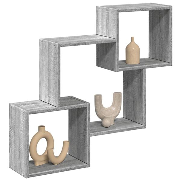 vidaXL Ντουλάπι Τοίχου Γκρι Sonoma 78x18x71 εκ. Επεξεργασμένο Ξύλο