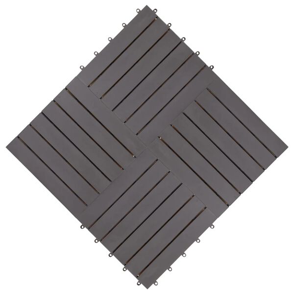 vidaXL Πλακάκια Deck 20 τεμ. Γκρι Πατίνα 30x30 εκ. Μασίφ Ξύλο Ακακίας