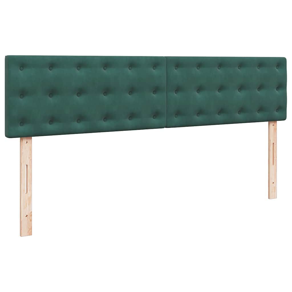 vidaXL Οθωμανικό κρεβάτι με στρώμα & LEDs Dark Green 180x200cm Velvet