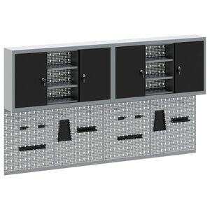 vidaXL &Sigma;&epsilon;&tau; &nu;&tau;&omicron;&upsilon;&lambda;&alpha;&pi;ώ&nu; &epsilon;&rho;&gamma;&alpha;&lambda;&epsilon;ί&omega;&nu; &mu;&epsilon; &rho;ά&phi;&iota; &mu;&epsilon; &alpha;&pi;&omicron;&theta;ή&kappa;&epsilon;&upsilon;&sigma;&eta; 6 pcs &Mu;&alpha;ύ&rho;&omicron;