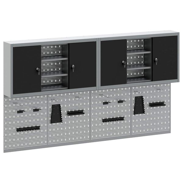 vidaXL &Sigma;&epsilon;&tau; &nu;&tau;&omicron;&upsilon;&lambda;&alpha;&pi;ώ&nu; &epsilon;&rho;&gamma;&alpha;&lambda;&epsilon;ί&omega;&nu; &mu;&epsilon; &rho;ά&phi;&iota; &mu;&epsilon; &alpha;&pi;&omicron;&theta;ή&kappa;&epsilon;&upsilon;&sigma;&eta; 6 pcs &Mu;&alpha;ύ&rho;&omicron;