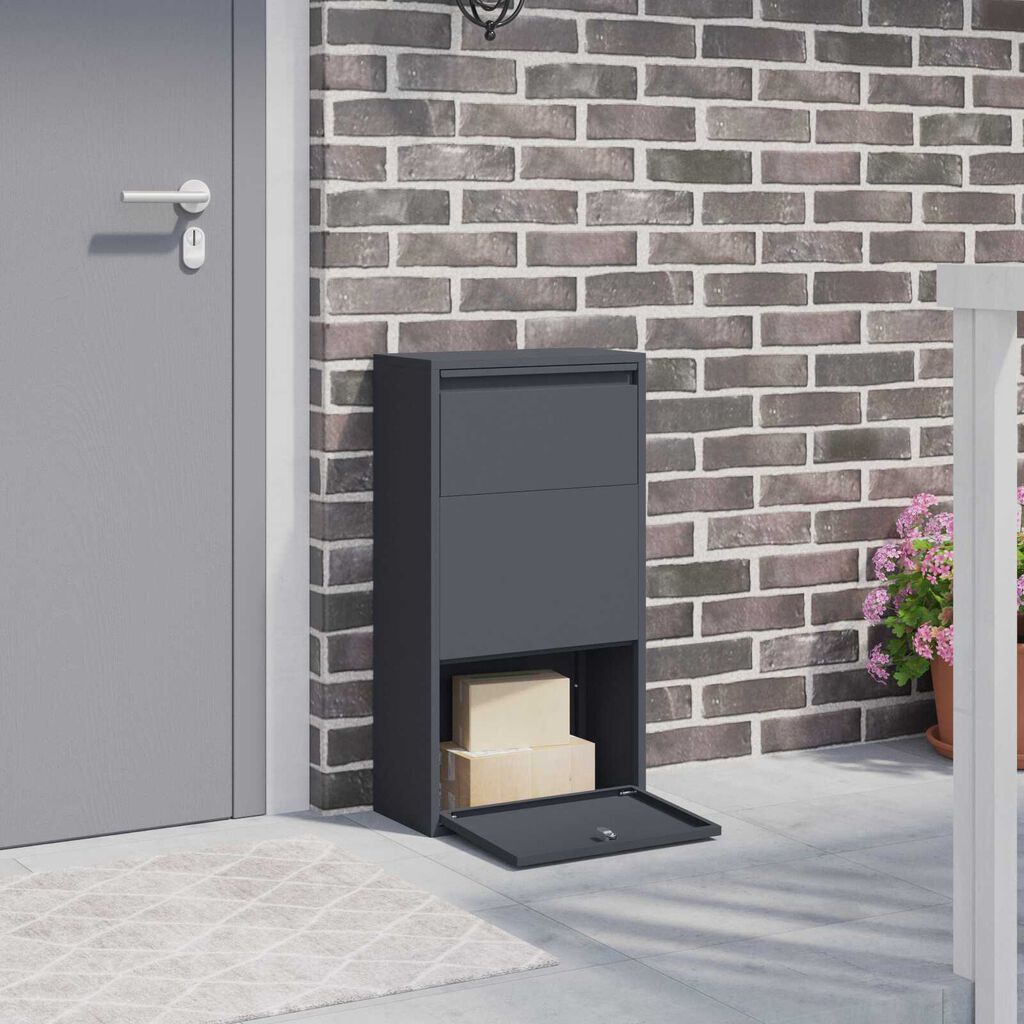 vidaXL Γραμματοκιβώτιο για Πακέτα Ανθρακί 44x22x82 εκ Χάλυβα