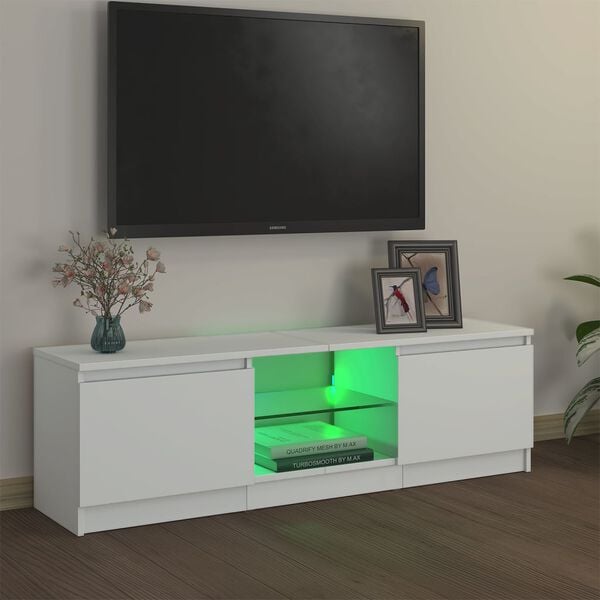 vidaXL Έπιπλο Τηλεόρασης με LED Λευκό 120 x 30 x 36 εκ.
