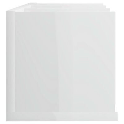 vidaXL Ράφι Τοίχου για CD Γυαλιστερό Λευκό 75x18x18 εκ. Μοριοσανίδα
