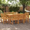 vidaXL Σέτ φαγητού για κήπο 9 pcs Καφέ Μασίφ ξύλο ακακίας