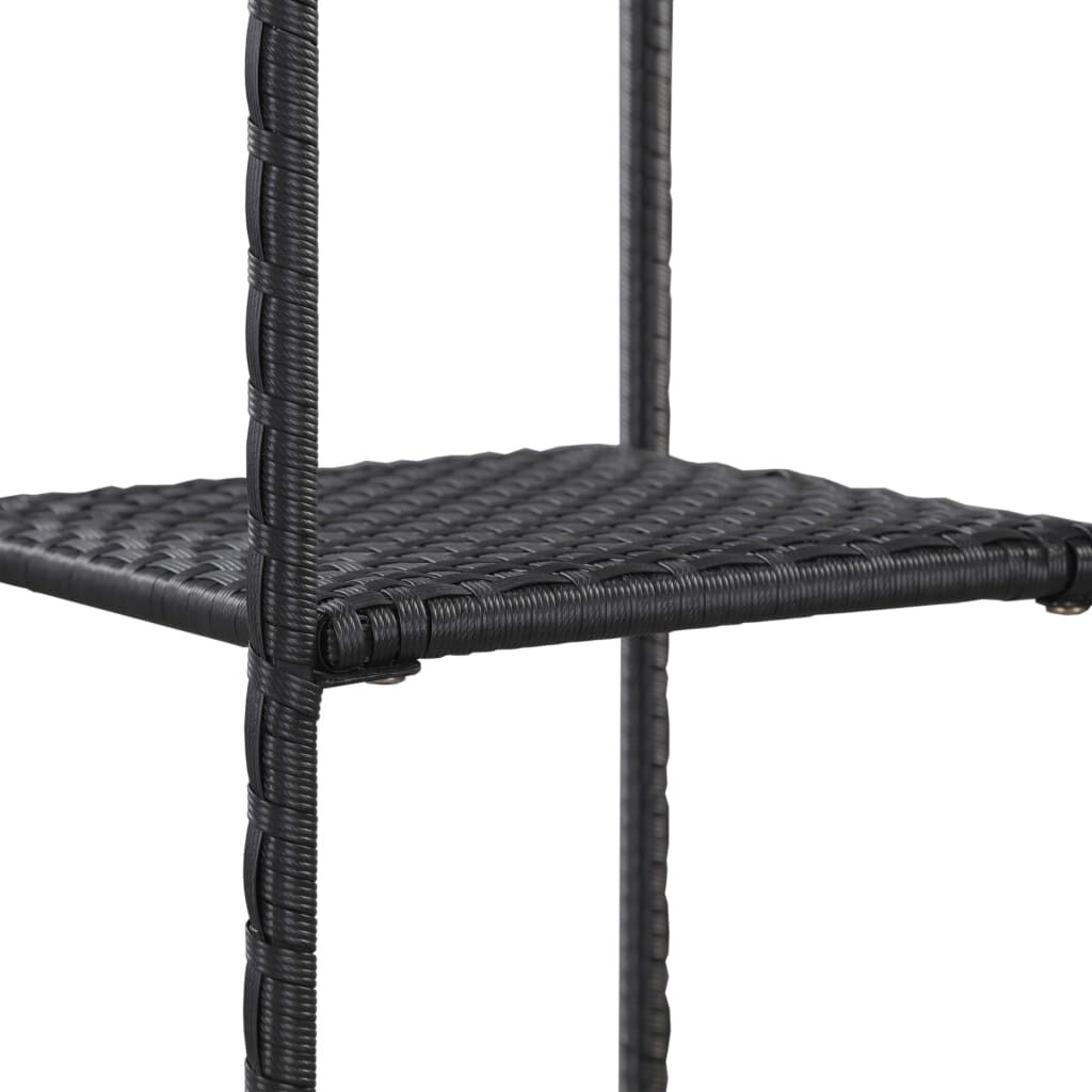vidaXL Ραφιέρα Αποθήκευσης Μαύρη 30x30x120 εκ. από Συνθετικό Ρατάν