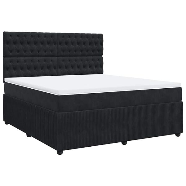 vidaXL &Kappa;&rho;&epsilon;&beta;ά&tau;&iota; Boxspring &mu;&epsilon; &Sigma;&tau;&rho;ώ&mu;&alpha; &Mu;&alpha;ύ&rho;&omicron; 180x200 &epsilon;&kappa;. &Beta;&epsilon;&lambda;&omicron;ύ&delta;&iota;&nu;&omicron;